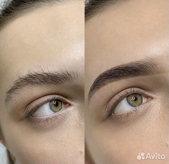 Коррекция и окрашивание бровей, ламинирование ресн