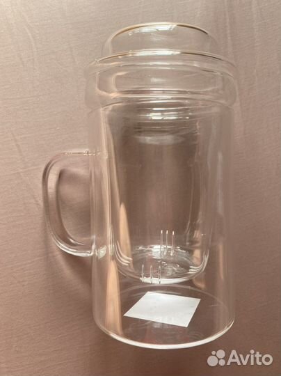 Кружка с заварочной колбой и крышкой