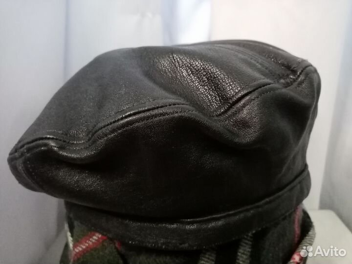 Кожаный мужской берет до 59-60р