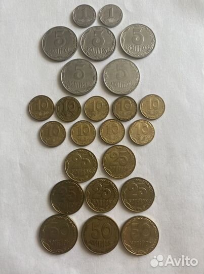 Монеты Украины копейки набор