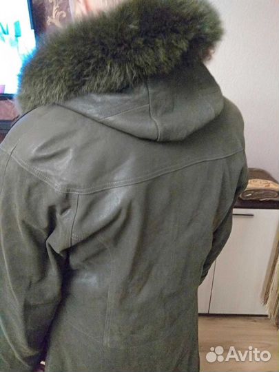 Плащ кожаный натуральный
