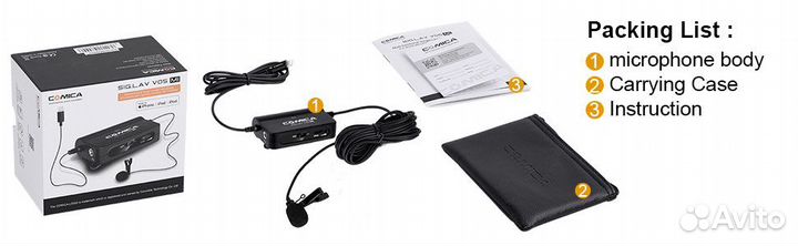 Петличный микрофон Comica CVM-SIG.LAV V05 MI iPhon