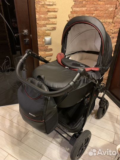 Коляска 3 в 1 Sonic Plus Verdi черная эко-кожа