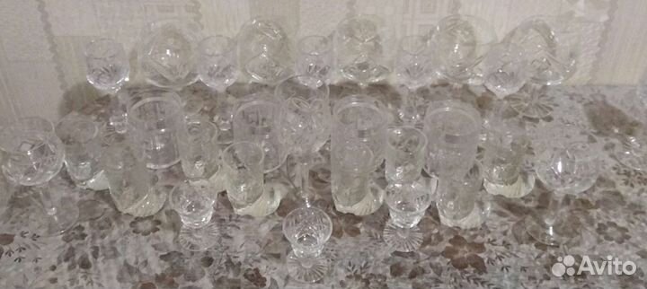 Рюмки бокалы пепельница хрустальные