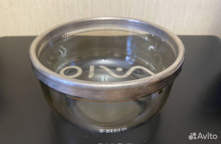 Ваза стекло с металлическим ободком СССР