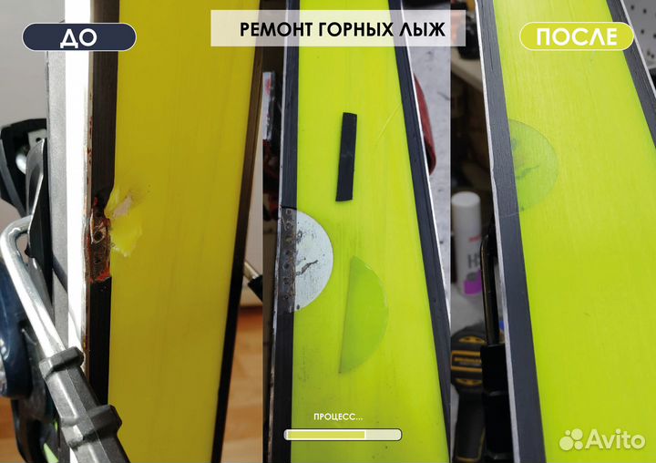 Ремонт горных лыж, сноубордов, беговых лыж