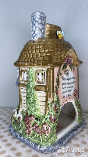 Домик подсвечник керамический