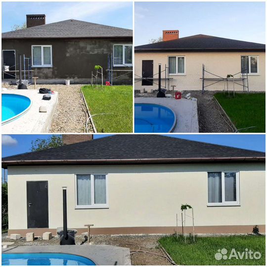 Фасад:утепление,короед,камешковая,мазайка