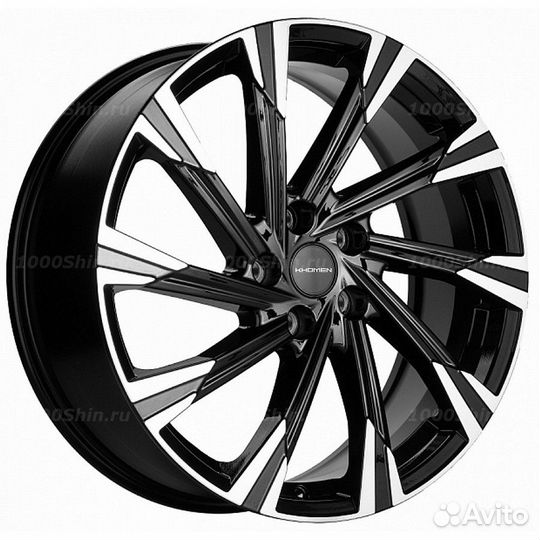 Диск 7,5*19 5*108 ET47 60,1 Khomen Wheels KHW1901 Black-FP (Chery Tiggo 8)