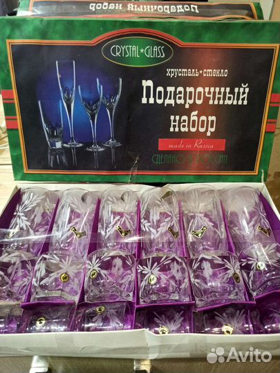 Подарочный набор гусь хрустальный новый