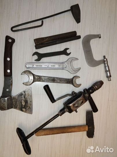 Инструмент,микрометр,дрель,молоток,ключи СССР