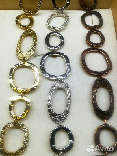 Браслеты с крупными звеньями Италия разные