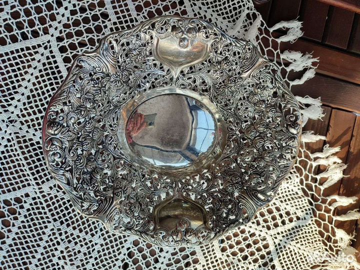 Фруктов конфетница сухарница прсеребренная