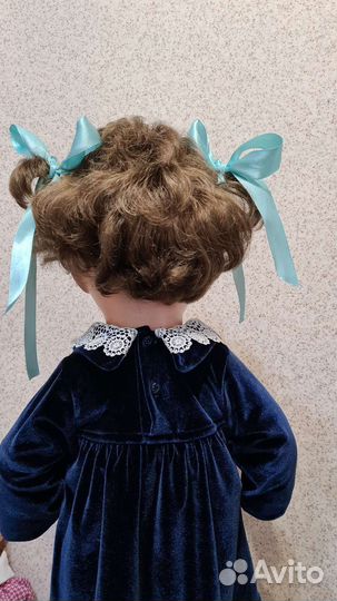 Кукла немецкая папье маше с мишкой