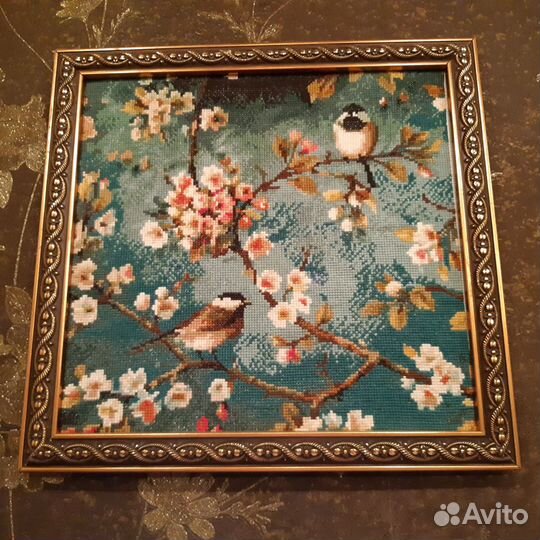 Вышивка крестиком готовая 45на45см