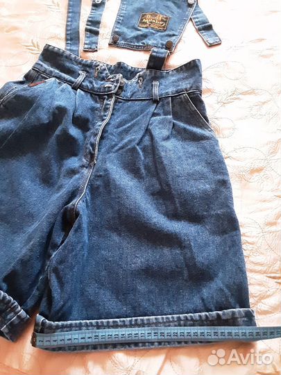 Шорты джинсовые на лямках,новые.46-48р