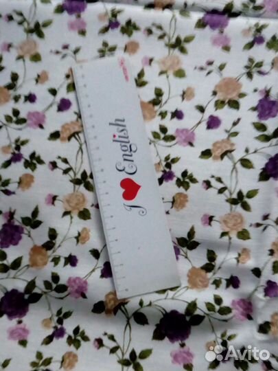 Отрез ткани лён/хлопок в цветочек Белоруссия