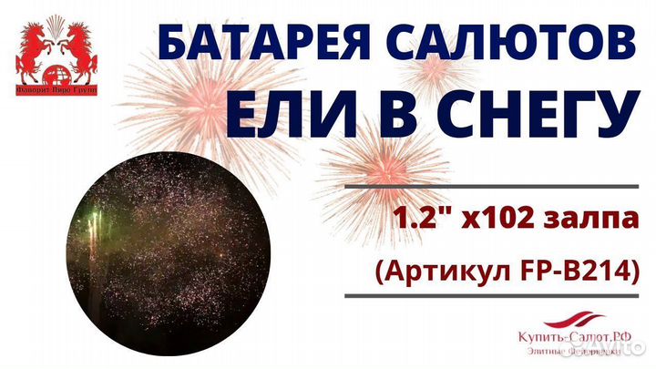 Салют/ Ели в снегу / 102 залпа 1.25 дюйма