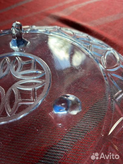 Ваза для фруктов цветное стекло СССР