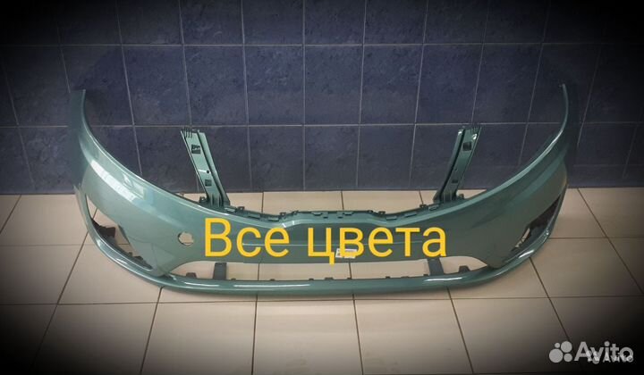 Бампер передний Kia Rio 3 зеленый