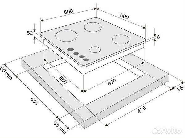 Варочная панель krona cortesia 60 BL