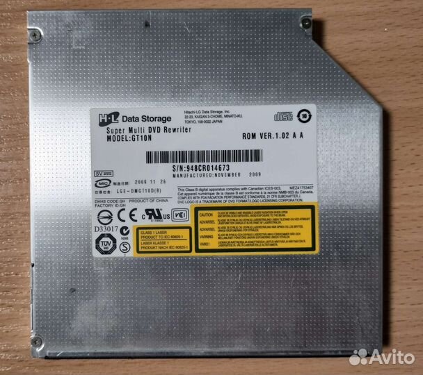 Привод DVD hitachi-LG GT10N пишущий