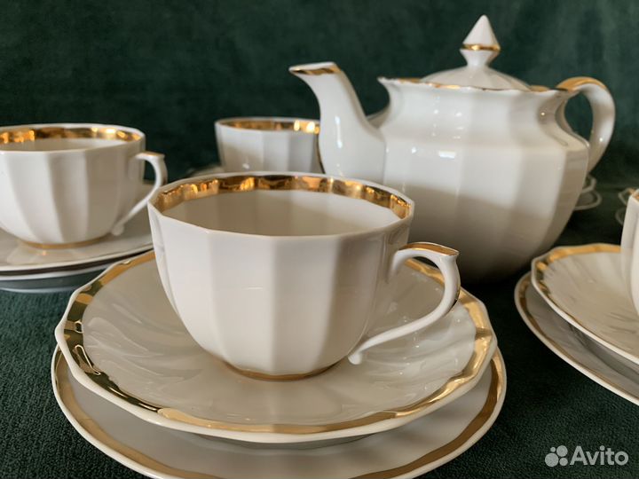 Чайный сервиз вербилки Золотая лента СССР