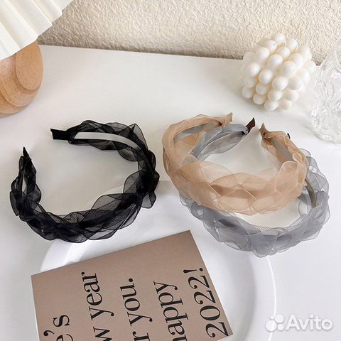 Ободок (обруч) для волос из органзы (3 вида)
