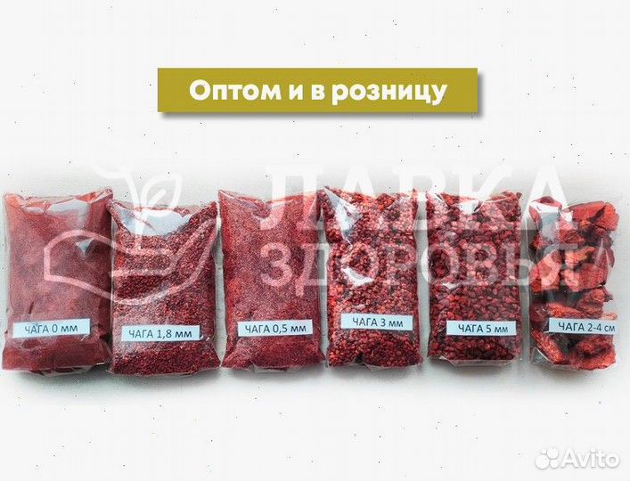 Чага сушеная. Молотая и кусковая