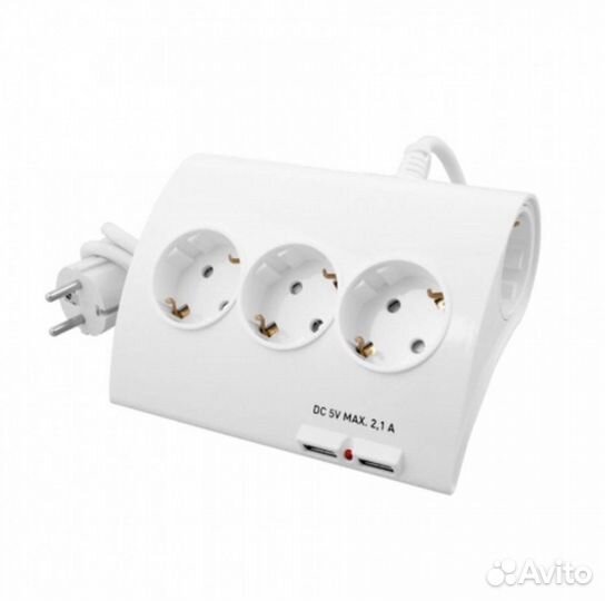 Сетевой удлинитель на 5 розеток, 3680 Вт