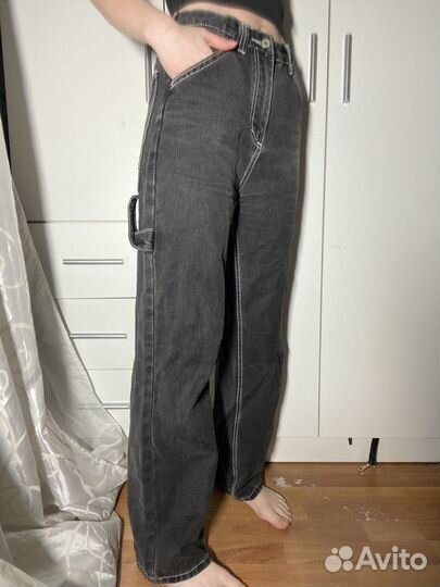 Джинсы широкие y2k женские черные