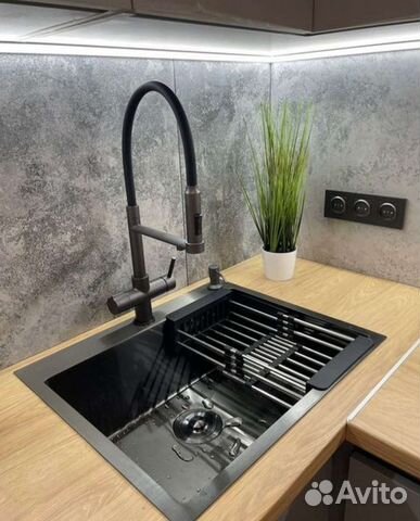 Смеситель графит с душем + мойка Gerhans графит купить в Ростове-на ...