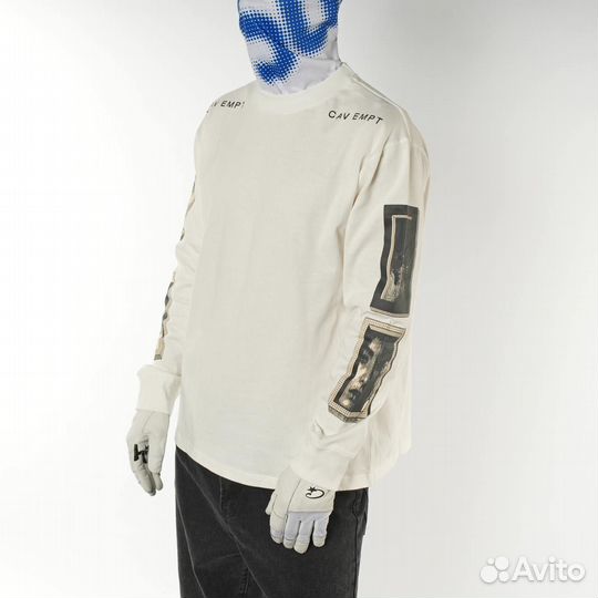 Лонгслив Cav Empt белый с глазами