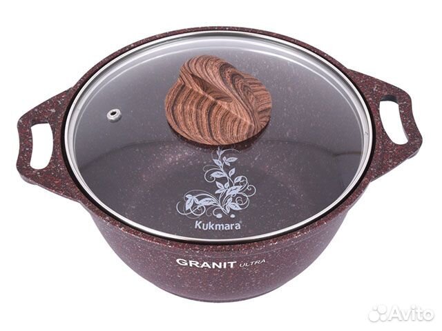 Кастрюля с антипригарным покрытием со стеклянной к