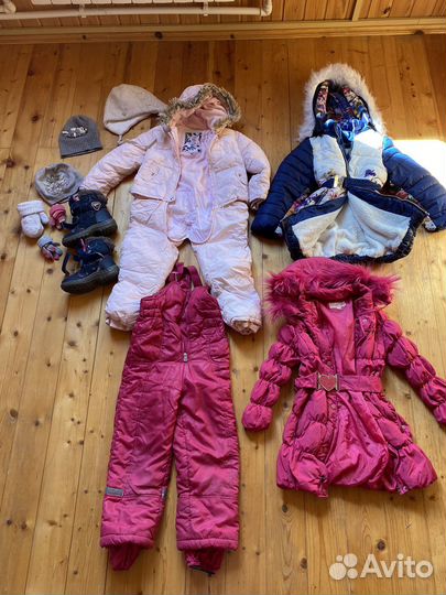 Пакет зимней одежды и обуви на девочку 5-7