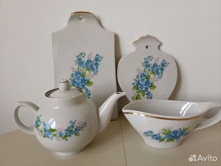Фарфоровая посуда Дулево, незабудки, СССР