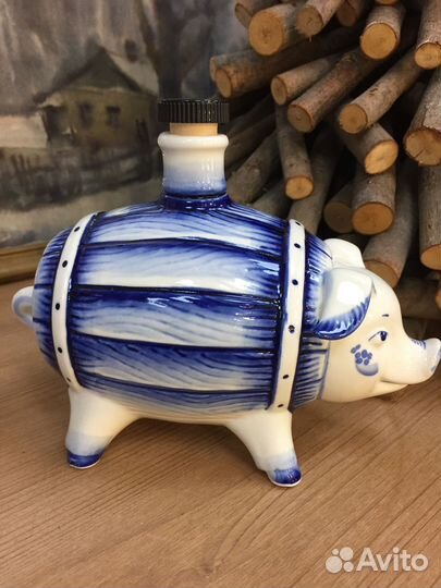 Штоф гжель кабан