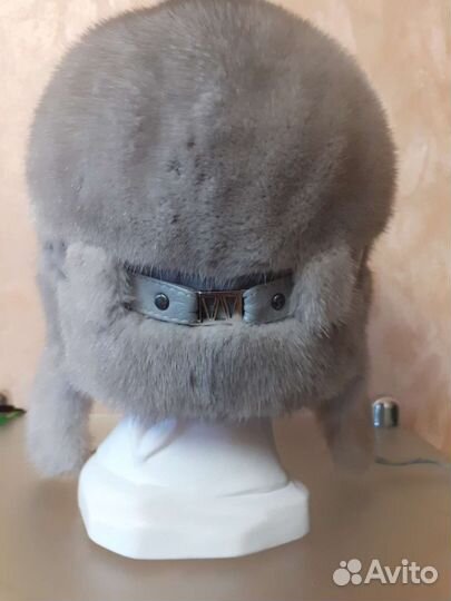 Шапочка из голубой норочки 56 р