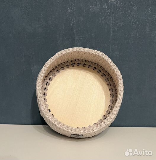 Корзинка вязаная круглая