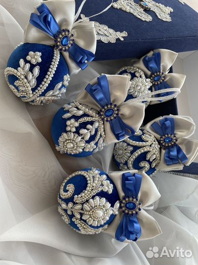 Набор новогодних шаров 5шт к коробе