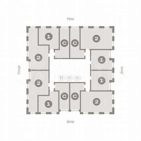 2-к. квартира, 65 м², 20/25 эт.