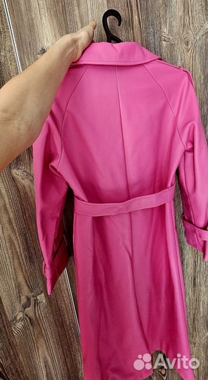 Кожаный плащ женский