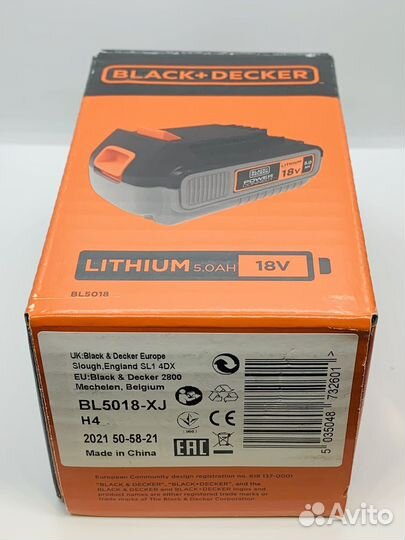 Аккумулятор Black Decker BL5018, BL2018 - 18В