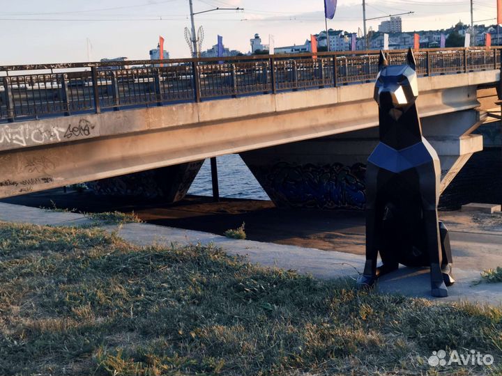 Доберман из металла Полигоналный