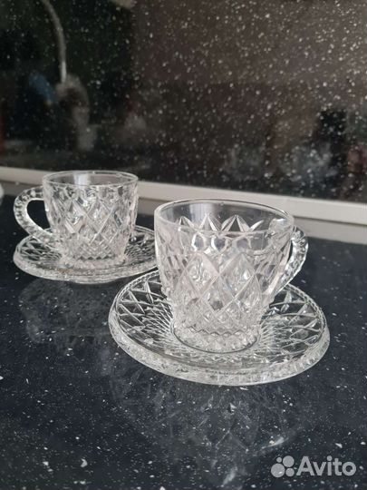 Чайная пара хрусталь СССР