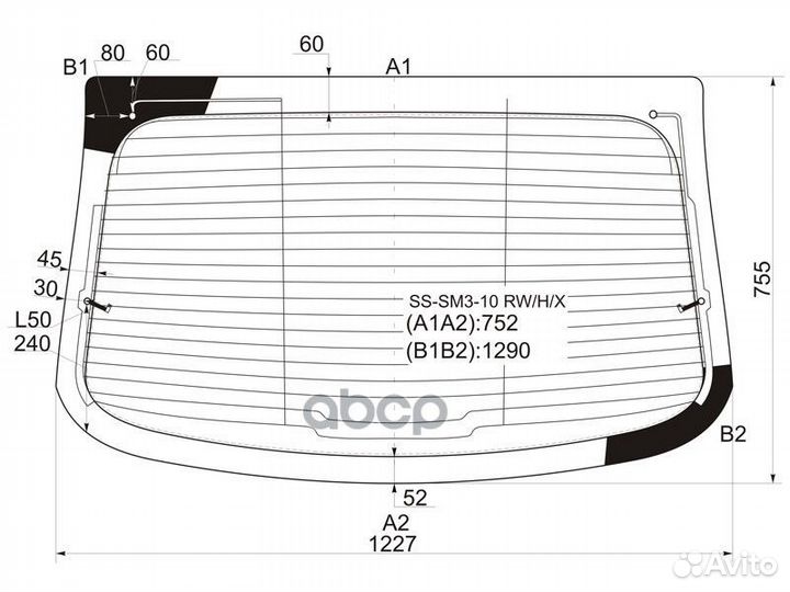 Стекло заднее с обогревом renault fluence 10-17