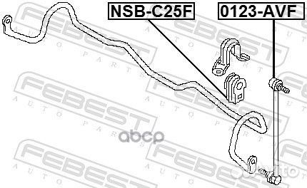 Втулка переднего стабилизатора D26 NSB-C25F Febest