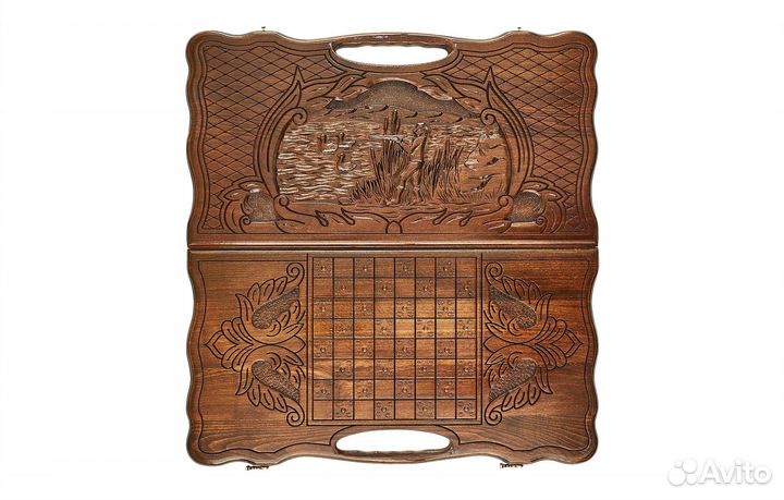 Нарды и шашки резные Меткий выстрел 61 х 64 см бук Армения 62651