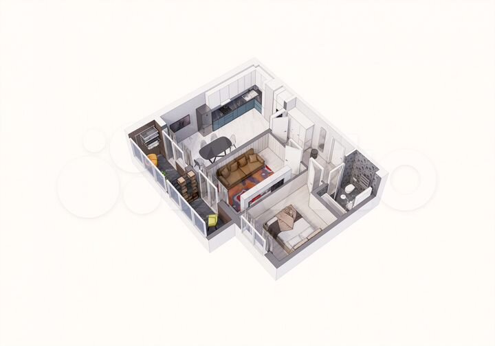 2-к. квартира, 63,4 м², 1/9 эт.