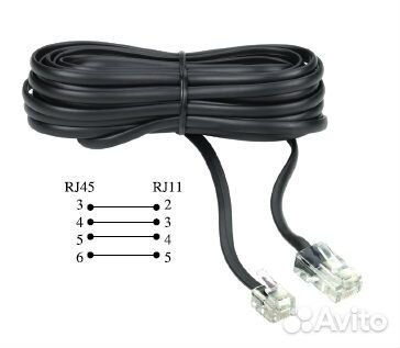 Кабель RJ11 6p4c - RJ45 8p4c, 5м